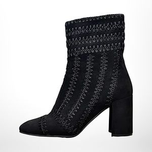 Jeffery Campbell Grateful 2 Black Suede Booties Size 6W